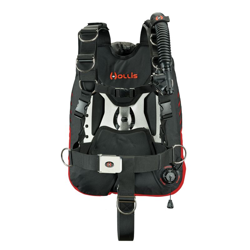 Hollis CRIB single tank rig, ST 35 wing in Red, front view