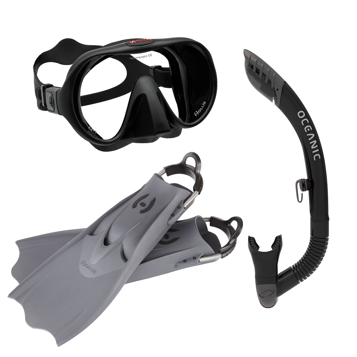 Hollis M-1 Dive Mask + Oceanic Ultra Dry 2 + Hollis F1 LT Fins