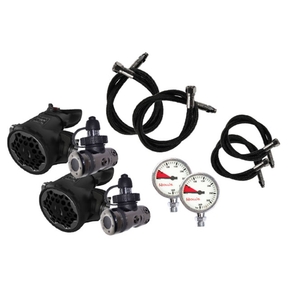Hollis Sidemount Regulator Package – 2x DCX + 2x 200LX + Hoses + 2x Pressure Gauges + Necklace — YOKE