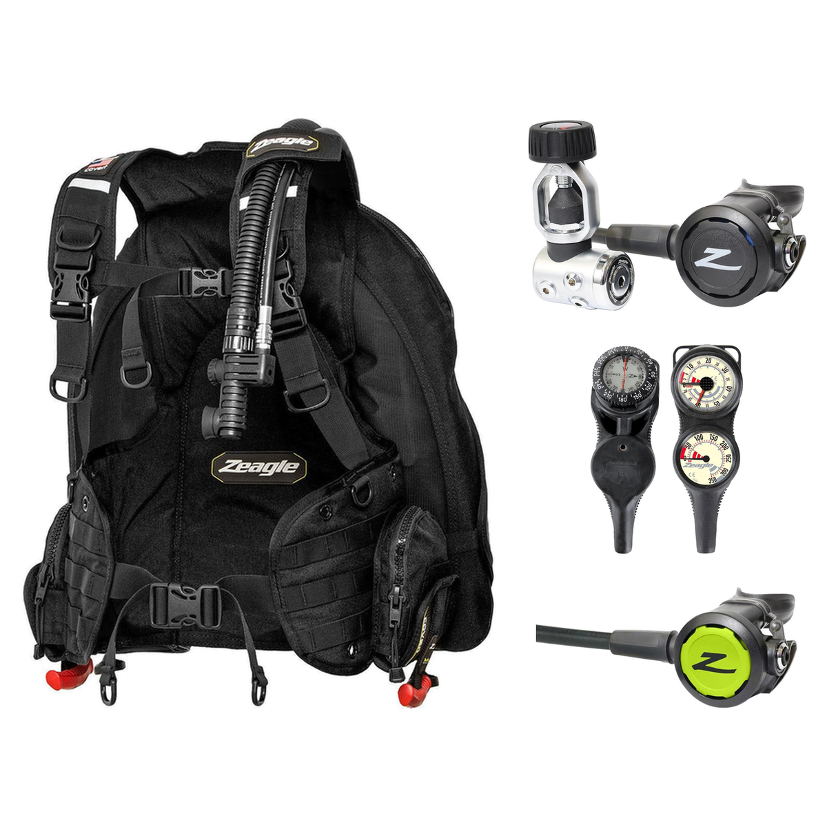 Zeagle Travel Package – Covert XT BCD + Envoy II Regulator + Envoy II Octopus + Slimline Co-Pilot — includes Zeagle Covert X…