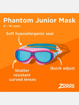 Zoggs Phantom Junior Swim Mask Blue White Tinted Lens