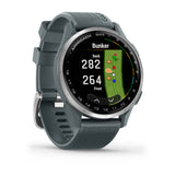 Garmin Approach S44 and S50 GPS Golf Smartwatch – S44: Golf Features / Silver Aluminum Bezel with Twilight Silicone Band
