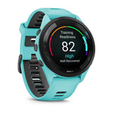 Garmin Forerunner 265 AMOLED GPS Running Smartwatch – 46 mm / Aqua / Black