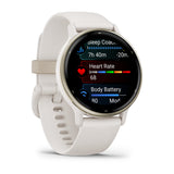 Garmin vívoactive 5 AMOLED GPS Fitness Smartwatch – Ivory and Cream Gold