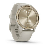 Garmin vívomove Trend Hybrid Smartwatch – Cream Gold Stainless Steel Bezel with French Gray Case and Silicone Band
