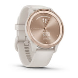 Garmin vívomove Trend Hybrid Smartwatch – Peach Gold Stainless Steel Bezel with Ivory Case and Silicone Band