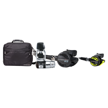 Atomic B2 Regulator + Atomic Octo + Regulator Bag Package — includes Atomic Aquatics B2 Regulator, Atomic Aquatics B2 Octopu…