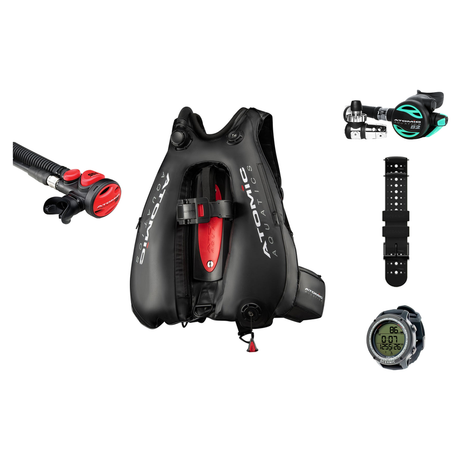 Atomic B2 Regulator + Atomic BC2 BCD + Oceanic GEO Air Scuba Package — Aqua