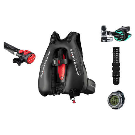 Atomic B2 Regulator + Atomic BC2 BCD + Oceanic GEO Air Scuba Package — Aqua