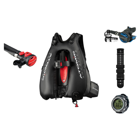 Atomic B2 Regulator + Atomic BC2 BCD + Oceanic GEO Air Scuba Package — Royal Blue