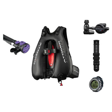 Atomic B2x Regulator + Atomic BC2 BCD + Oceanic GEO Air Scuba Package — Purple