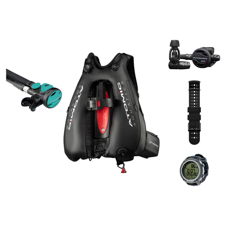Atomic B2x Regulator + Atomic BC2 BCD + Oceanic GEO Air Scuba Package — Aqua