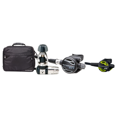 Atomic ST1 Regulator + Atomic Octo + Regulator Bag Package — includes Atomic Aquatics ST1 Regulator, Atomic Aquatics Z3 Octo…