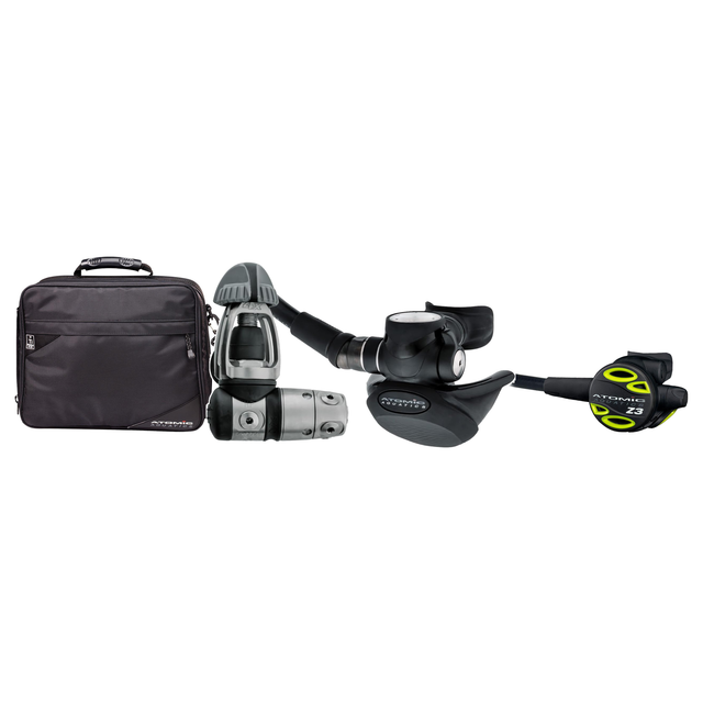 Atomic TFX Regulator + Atomic Octo + Regulator Bag Package — includes Atomic TFX Regulator Sealed Black, Atomic Aquatics Z3…