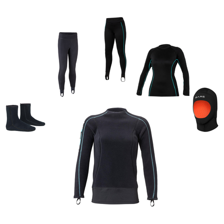 BARE WOMEN'S POLAR STRETCH MID-LAYER DRYSUIT PACKAGE #1