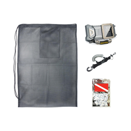 DIVEVOLK SeaTouch 4 MAX PLUS Underwater Housing with Included Adapter + DiveCatalog Moisture Muncher + Coil Lanyard + Meshba…