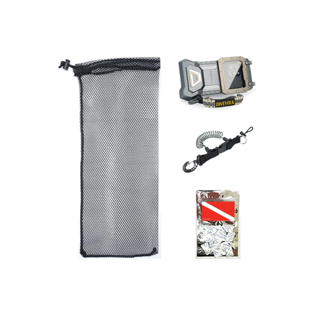 DIVEVOLK SeaTouch 4 MAX PLUS Underwater Housing with Included Adapter + DiveCatalog Moisture Muncher + Coil Lanyard + Meshba…