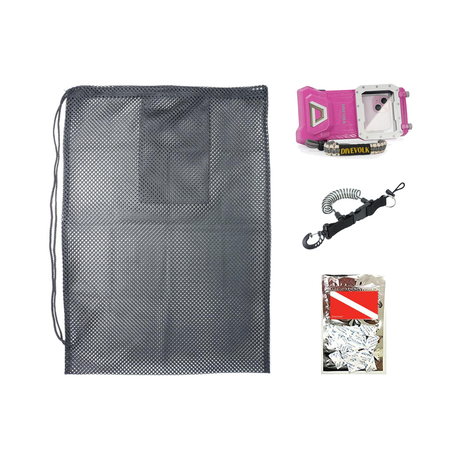 DIVEVOLK SeaTouch 4 MAX PLUS Underwater Housing with Included Adapter + DiveCatalog Moisture Muncher + Coil Lanyard + Meshba…