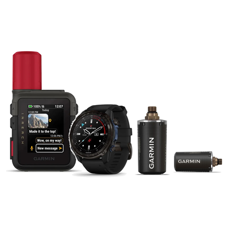 Garmin Descent Mk3i Dive Computer with inReach® Mini 3 Plus — 51 mm, Carbon Gray DLC Titanium with Black Silicone Band and D…