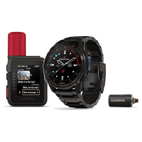 Garmin Descent Mk3i Dive Computer with inReach® Mini 3 Plus — 51 mm, Carbon Gray DLC Titanium with DLC Titanium Band