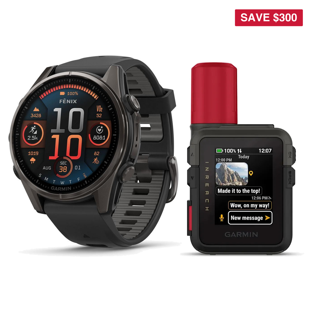 Garmin fēnix 8 & inReach Mini 3 Plus Adventure Bundle – Premium Smartwatch & Satellite SOS Communicator — includes Garmin in…