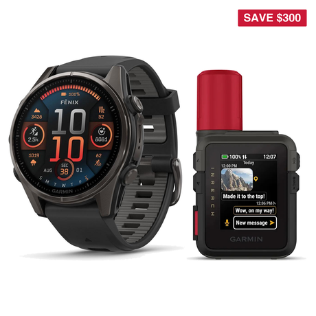 Garmin fēnix 8 & inReach Mini 3 Plus Adventure Bundle – Premium Smartwatch & Satellite SOS Communicator — includes Garmin in…