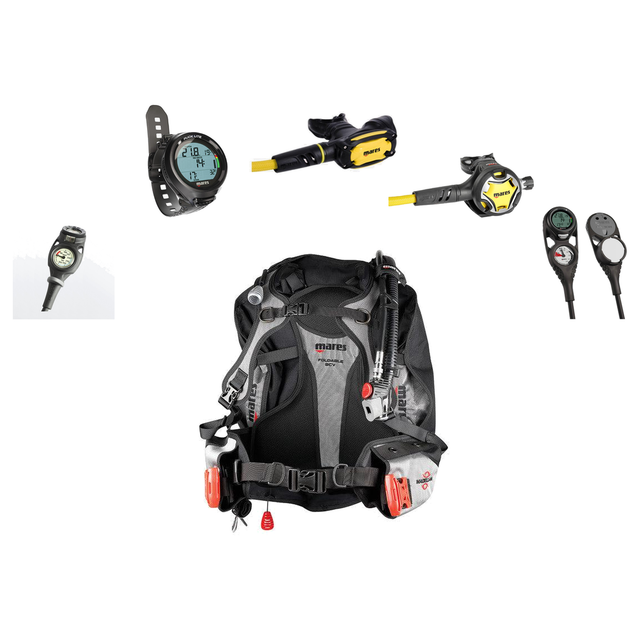 Mares Blue Water Travel Scuba Package — includes Mares Magellan BCD, Mares Octopus Dual Adj Regulator, Mares SXS Octopus Div…
