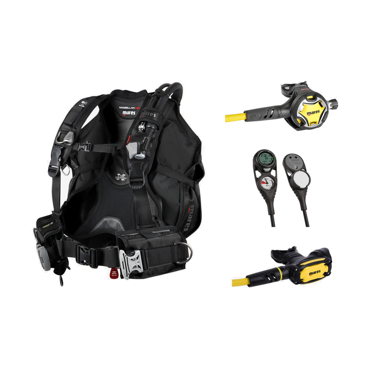 Mares Dive Around The World Scuba Package — Black/Black