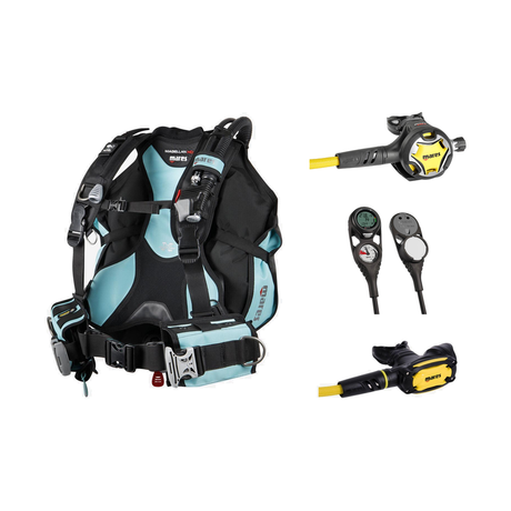 Mares Dive Around The World Scuba Package — Black/Aqua