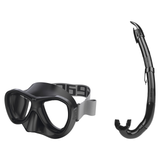 Seac Amalfi Two Lens Mask with Flash Snorkel Set — Black, Black