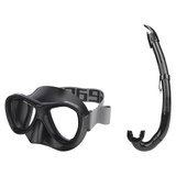 Seac Amalfi Two Lens Mask with Flash Snorkel Set — Black, Black