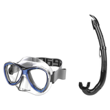 Seac Amalfi Two Lens Mask with Flash Snorkel Set — Blue, Black