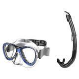 Seac Amalfi Two Lens Mask with Flash Snorkel Set — Blue, Black