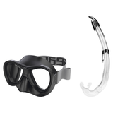 Seac Amalfi Two Lens Mask with Flash Snorkel Set — Black, Black Clear