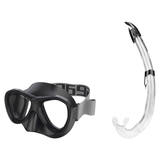 Seac Amalfi Two Lens Mask with Flash Snorkel Set — Black, Black Clear