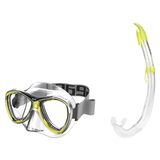 Seac Amalfi Two Lens Mask with Flash Snorkel Set — Yellow, Yellow