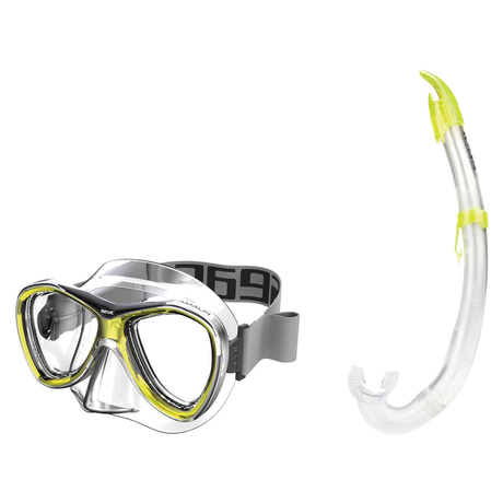 Seac Amalfi Two Lens Mask with Flash Snorkel Set — Yellow, Yellow