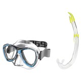 Seac Amalfi Two Lens Mask with Flash Snorkel Set — Aquamarine, Yellow