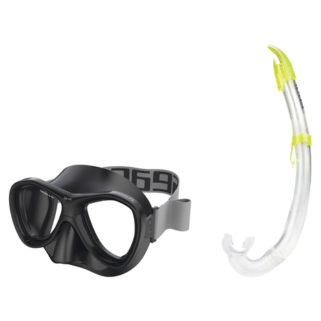 Seac Amalfi Two Lens Mask with Flash Snorkel Set — Black, Yellow