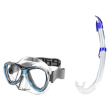 Seac Amalfi Two Lens Mask with Flash Snorkel Set — Aquamarine, Blue