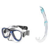 Seac Amalfi Two Lens Mask with Flash Snorkel Set — Blue, Aquamarine