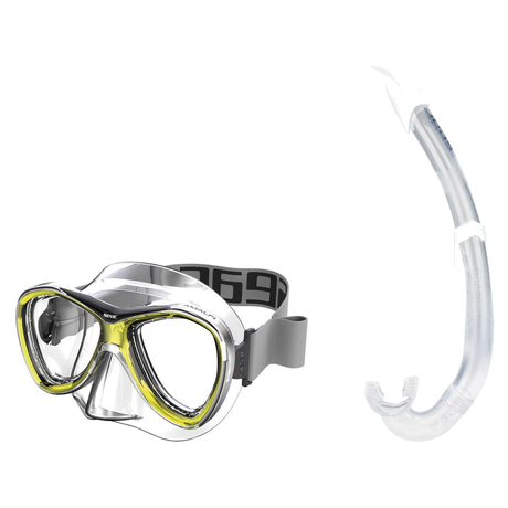 Seac Amalfi Two Lens Mask with Flash Snorkel Set — Yellow, White