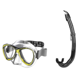 Seac Amalfi Two Lens Mask with Flash Snorkel Set — Yellow, Black