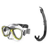 Seac Amalfi Two Lens Mask with Flash Snorkel Set — Yellow, Black