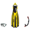 Seac Appeal Dive Mask with Reverse Dry Snorkel & Propulsion Sling Strap Fins Set — Yellow