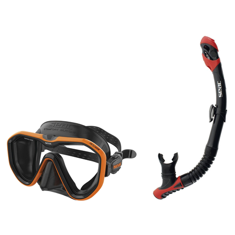 Seac Appeal Dive Mask with Reverse Dry Snorkel Set — Orange