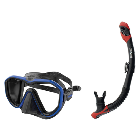 Seac Appeal Dive Mask with Reverse Dry Snorkel Set — Blue