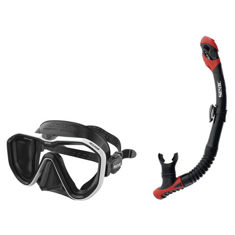 Seac Appeal Dive Mask with Reverse Dry Snorkel Set — White
