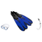 Seac Elba Mask with Flash Snorkel & Ala Snorkeling Fins Set — Blue Metal