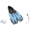 Seac Elba Mask with Flash Snorkel & Ala Snorkeling Fins Set — Aquamarine